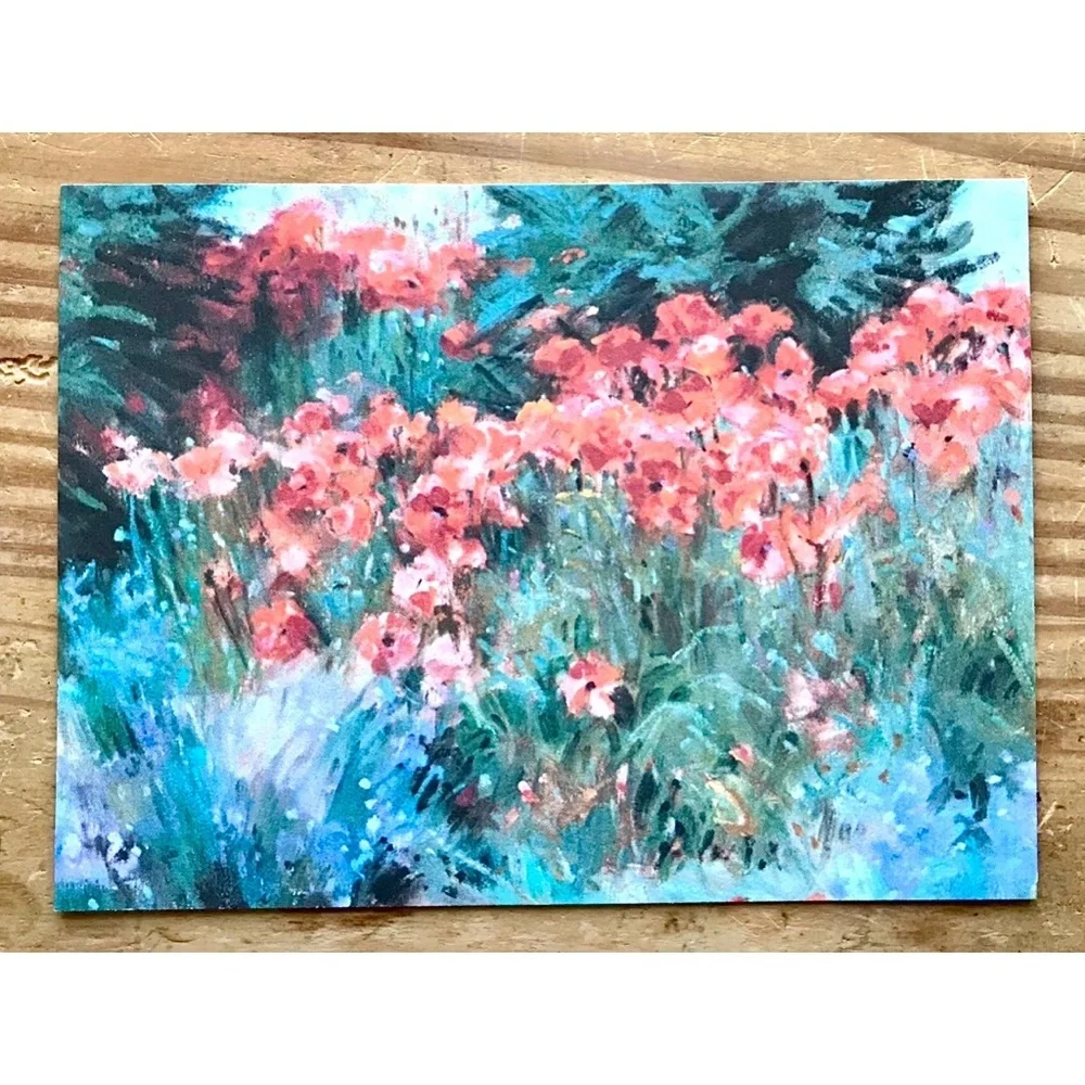Kevin Macpherson Red Poppies In Flower Garden Unused Blank Note Card Framable